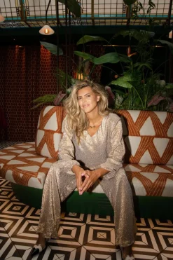 DAMES Studio Amaya x Poespas Broeken^Pants Intouchables | Dark gold/foil |