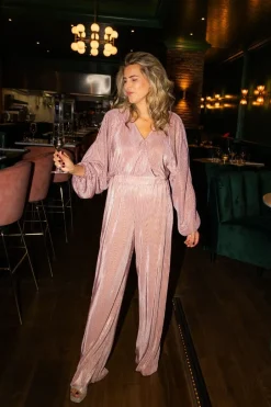 DAMES Studio Poespas Co-ords | Broeken^Pants Plissé | Pink champagne |