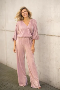 DAMES Studio Poespas Co-ords | Broeken^Pants Plissé | Pink champagne |