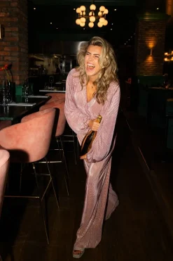 DAMES Studio Poespas Co-ords | Broeken^Pants Plissé | Pink champagne |