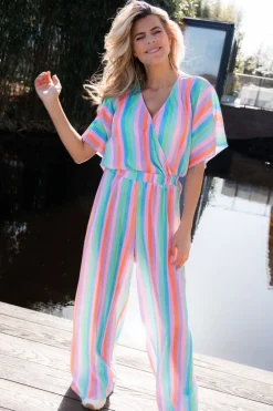 DAMES Studio Poespas Co-ords | Broeken^Pants Plissé | Rainbow cake |