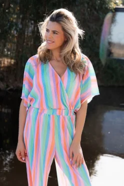 DAMES Studio Poespas Co-ords | Broeken^Pants Plissé | Rainbow cake |