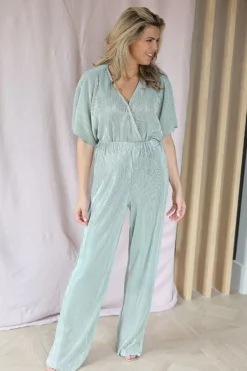 DAMES Studio Poespas Co-ords | Broeken^Pants Plissé | Sparkling mojito |