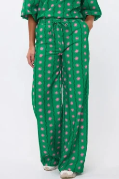 DAMES Ydence Co-ords | Broeken^Pants Veerle | Green print |