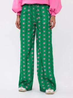 DAMES Ydence Co-ords | Broeken^Pants Veerle | Green print |