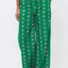 DAMES Ydence Co-ords | Broeken^Pants Veerle extra lang | Green print |