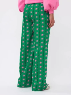 DAMES Ydence Co-ords | Broeken^Pants Veerle extra lang | Green print |