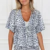 DAMES Refined Department Co-ords | Blouses^Puffed shoulder blouse Poppy | Leopard |