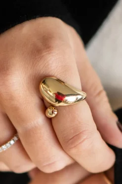 DAMES WAUW Fashion Sieraden | Snøpskes^Ring bubble | Goud | Studio Poespas