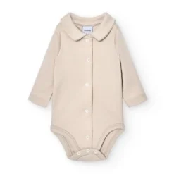 Babidu Rompers^Romper Joes | Kraagje zand bruin | Lange mouwen |