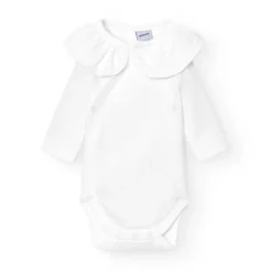 Poespas Rompers^Romper Loet | Volantkraag wit | Lange mouwen | Babidu