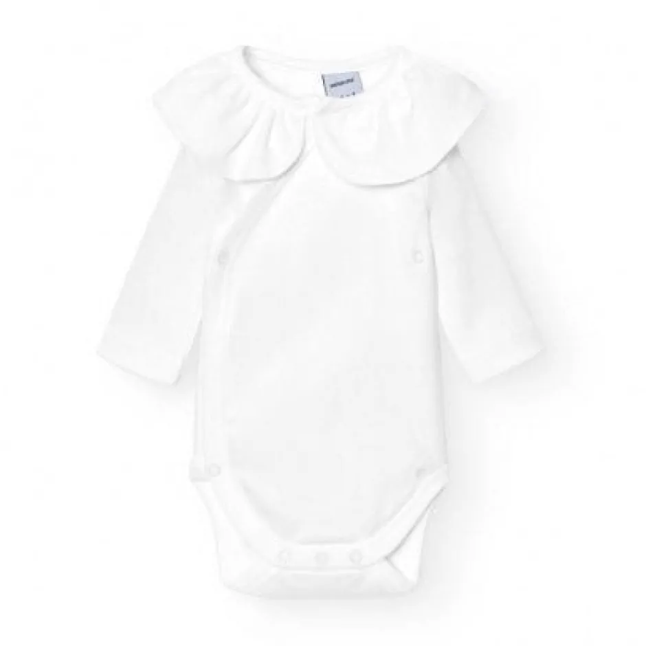 Poespas Rompers^Romper Loet | Volantkraag wit | Lange mouwen | Babidu