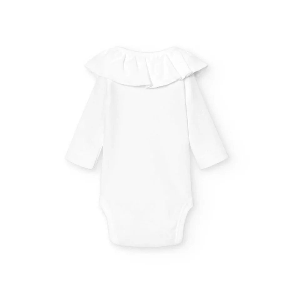 Poespas Rompers^Romper Loet | Volantkraag wit | Lange mouwen | Babidu