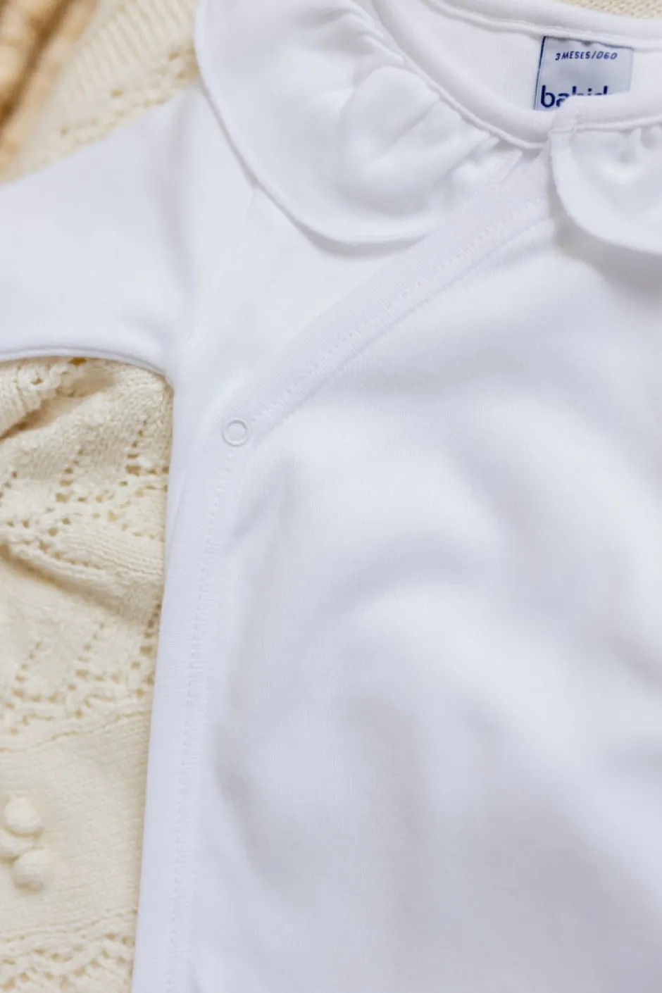 Poespas Rompers^Romper Loet | Volantkraag wit | Lange mouwen | Babidu