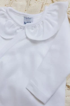 Poespas Rompers^Romper Loet | Volantkraag wit | Lange mouwen | Babidu