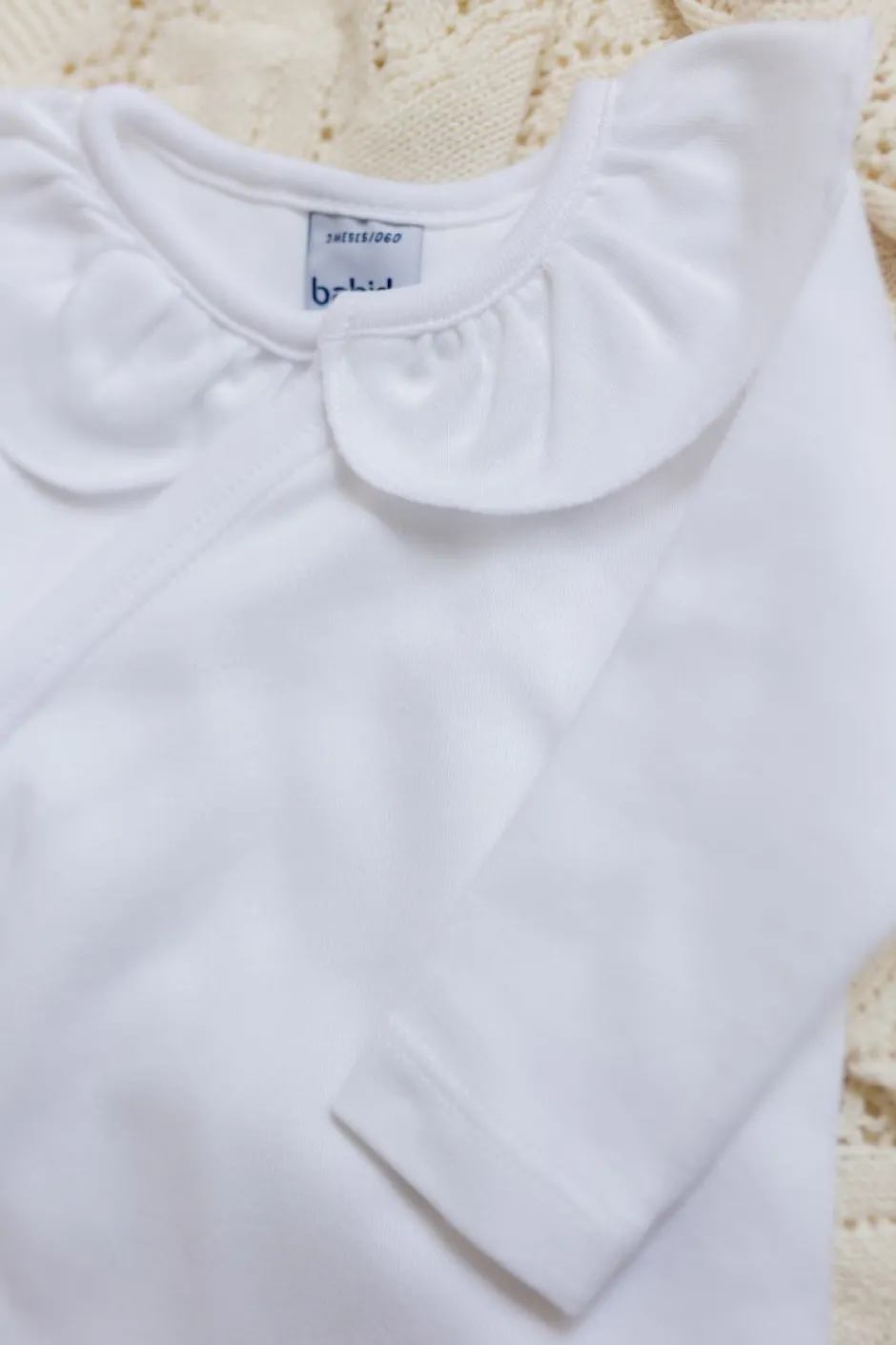 Poespas Rompers^Romper Loet | Volantkraag wit | Lange mouwen | Babidu