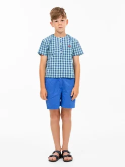 Wander u0026 Wonder Shirts^Shirt Henley | Sky check | Wander & Wonder