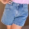 DAMES Garçonne Basics | Shorts^Short Jildau | Blue denim | Studio Poespas