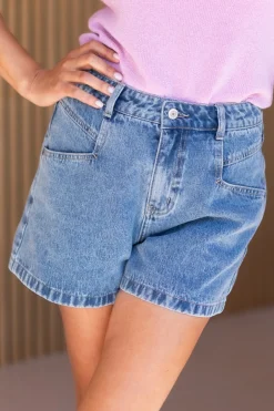 DAMES Garçonne Basics | Shorts^Short Jildau | Blue denim | Studio Poespas