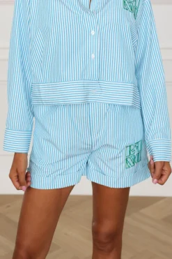 DAMES Refined Department Co-ords | Shorts^Short with stripes Davida | Turquoise |