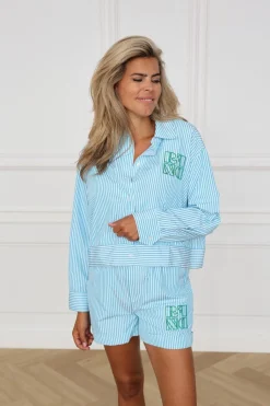 DAMES Refined Department Co-ords | Shorts^Short with stripes Davida | Turquoise |