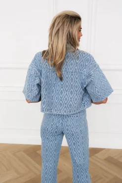 DAMES Refined Department Co-ords | Blouses^Shortsleeve blouse Suusy | Blue denim |