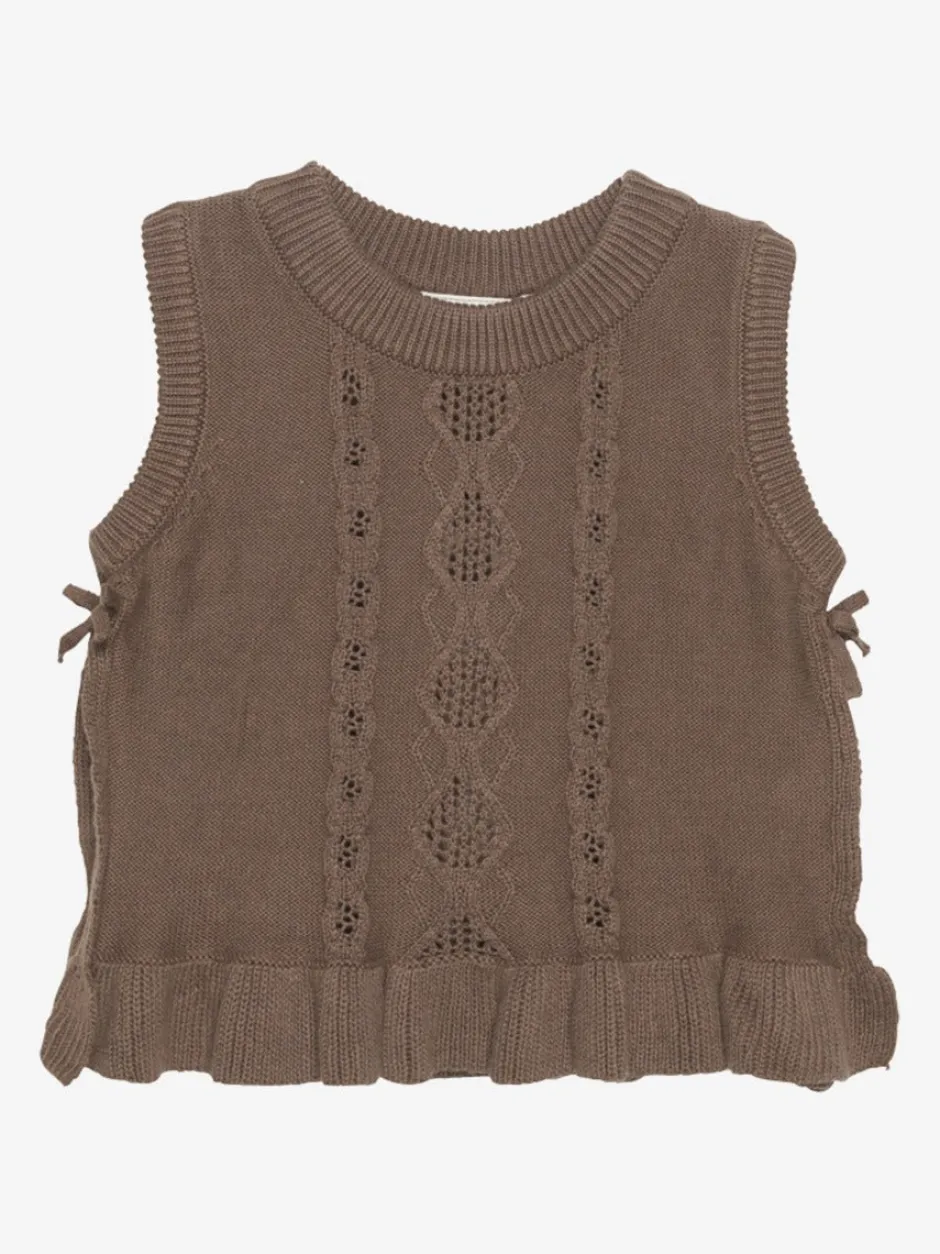 Poespas Truien & Vesten | Truien & Vesten^Slipover Knit | Chocolate | En Fant