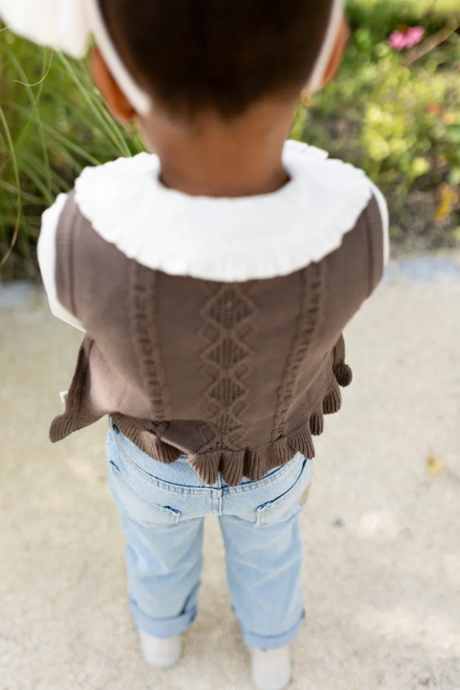 Poespas Truien & Vesten | Truien & Vesten^Slipover Knit | Chocolate | En Fant