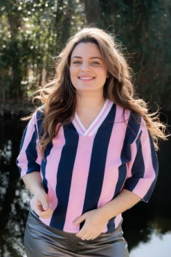 DAMES Studio Poespas Tops | Tops^Soccer Tee | Pink vs. Navy |