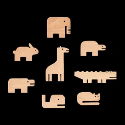 Liewood Educatief Speelgoed | Open Ended Speelgoed^Stackable animals Thorkild | Natural |