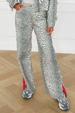 DAMES Refined Department Co-ords | Broeken^Straight leopard jeans Harvey | Leopard |