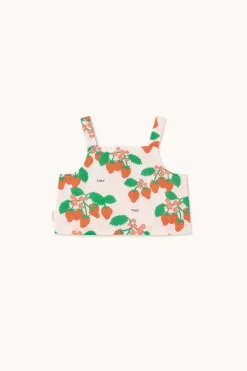 DAMES Tinycottons Co-ords | Co-ords^Strawberries woven crop top | Pastel pink |