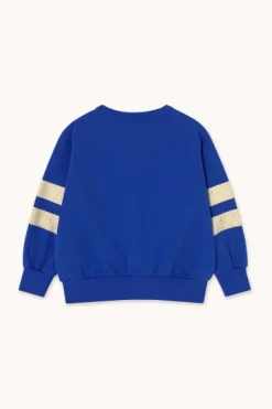 Tinycottons Truien & Vesten | Truien & Vesten^Stripes logo sweatshirt | Ultramarine |