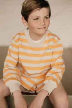 DAMES Tinycottons Co-ords | Co-ords^Stripes sweatshirt | Orange/dark vanilla |