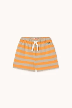 DAMES Tinycottons Co-ords | Co-ords^Stripes tiny short | Orange/dark vanilla |