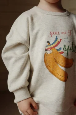 Konges Slojd Truien & Vesten^Sweat shirt Loupy Lou gots | Off white melange |