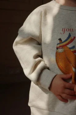 Konges Slojd Truien & Vesten^Sweat shirt Loupy Lou gots | Off white melange |