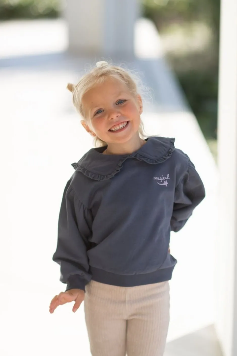 House of Jamie Truien & Vesten | Truien & Vesten^Sweater collar Balloon | Stardust blue |