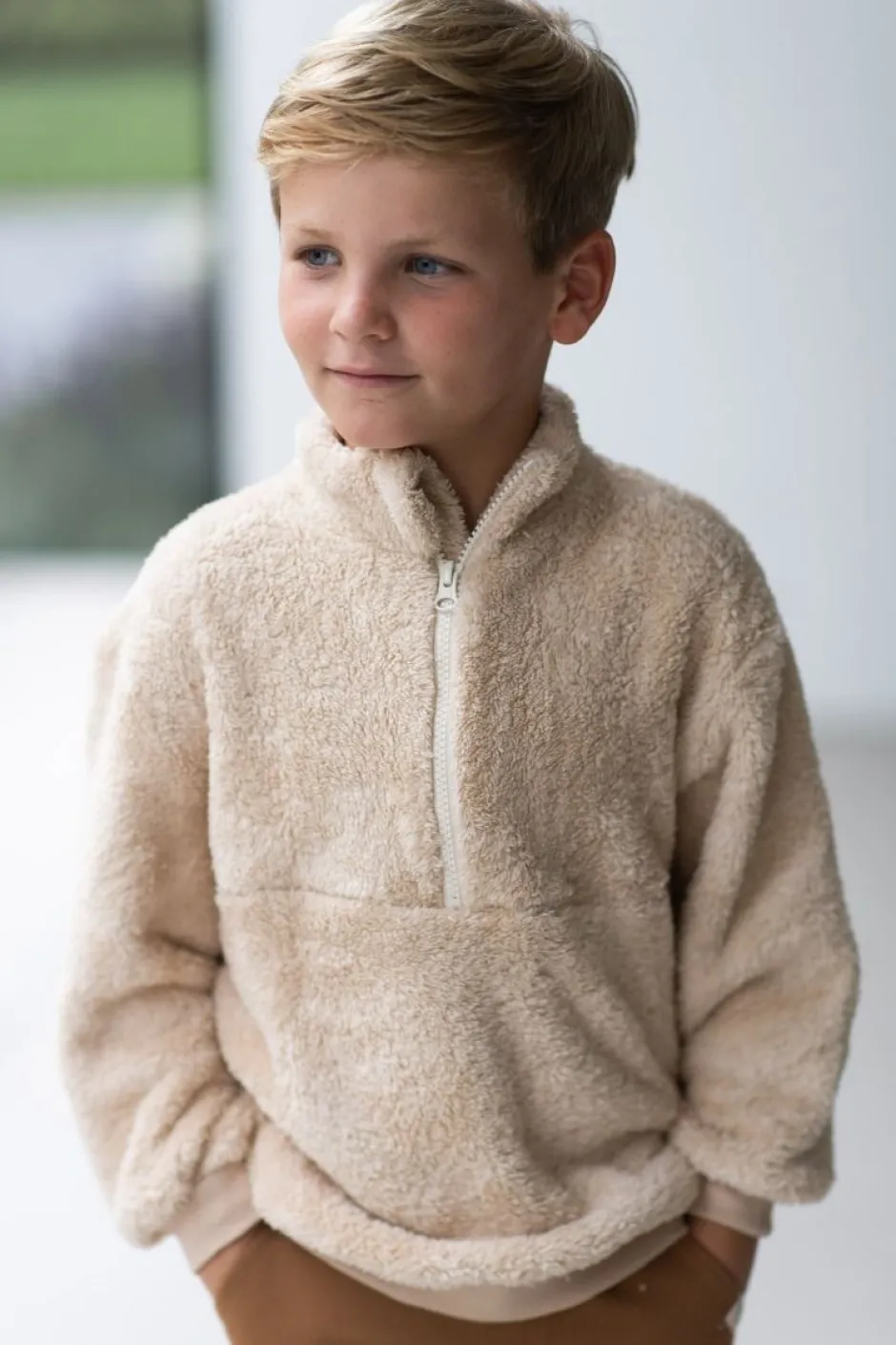 House of Jamie Truien & Vesten^Sweater met rits | Oatmeal |