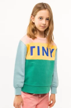 Tinycottons Truien & Vesten^Sweatshirt colourblock | Wild rose/emerald |