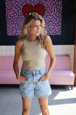 DAMES A-view Basics | Tops^Tank top Eva | Goud |