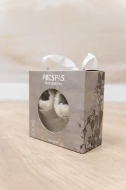 Poespas Schoenen & Slofjes^Teddy pantoffels | Vegan leather & klittenband