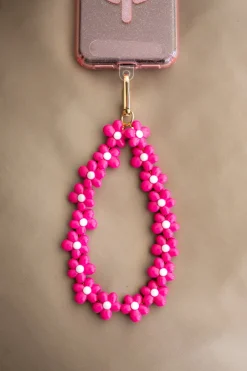 DAMES Studio Poespas Telefoonkoorden | Snøpskes^Telefoonkoord Flowers | Pink |