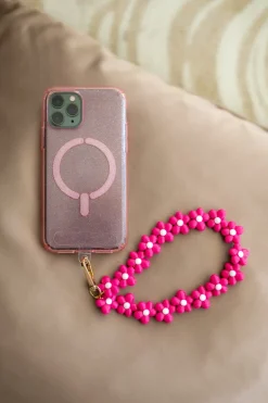 DAMES Studio Poespas Telefoonkoorden | Snøpskes^Telefoonkoord Flowers | Pink |