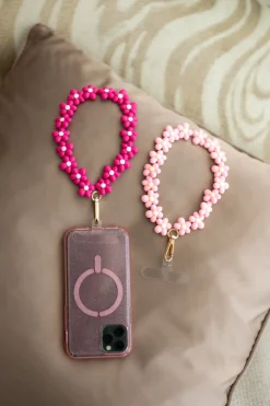 DAMES Studio Poespas Telefoonkoorden | Snøpskes^Telefoonkoord Flowers | Pink |