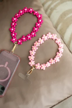 DAMES Studio Poespas Telefoonkoorden | Snøpskes^Telefoonkoord Flowers | Pink |