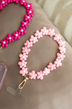 DAMES Studio Poespas Telefoonkoorden | Snøpskes^Telefoonkoord Flowers | Soft pink |