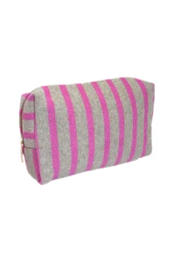 DAMES Studio Poespas Tassen | Snøpskes^Toilettas Stripe-a-licious | Pink grey |