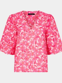 DAMES Ydence Co-ords^Top Meredith | Pink flower |