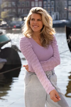 DAMES Studio Poespas Tops | Snøpskes^Trui Crochet | Purple |